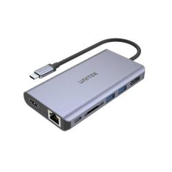 Hub USB-C Unitek D1056A, 2x USB 3.1, HDMI, DP, RJ45, SD