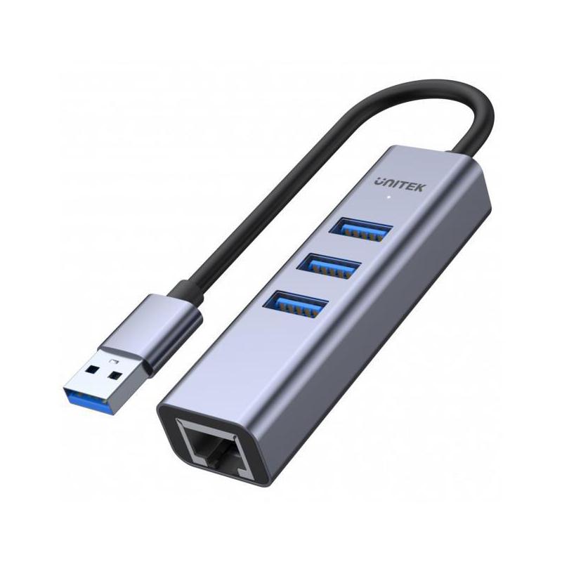 Hub USB-A Unitek H1906A 3.1 5 Gbps, 3x USB-A + RJ45