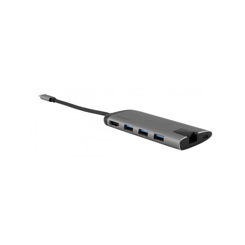 Hub USB Verbatim Multi Port 3x USB 3.0, USB-C 3.1, HDMI 4K, RJ45, SD/micro SD