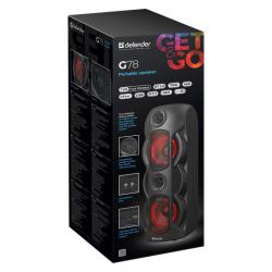 Głośnik Defender G78 Bluetooth 70W MP3/FM/SD/USB/AUX/TWS/LED KARAOKE czarny PILOT