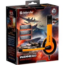 Słuchawki z mikrofonem Defender WARHEAD G-120 Gaming pomarańczowo-czarne + GRA