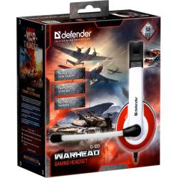 Słuchawki z mikrofonem Defender WARHEAD G-120 Gaming biało-czerwone + GRA