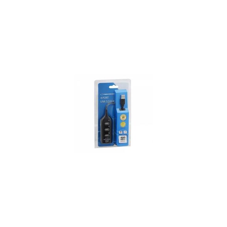 Hub Esperanza EA116 (4x USB 2.0 kolor czarny)