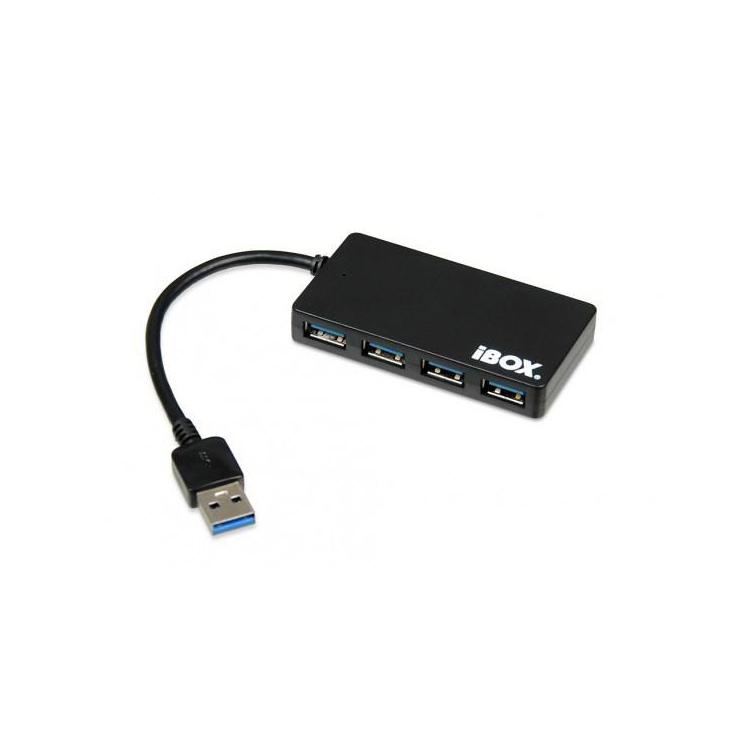 Hub IBOX USB 3.0 CZARNY 4-PORTY, SLIM IUH3F56 (4x USB 3.0 kolor czarny)