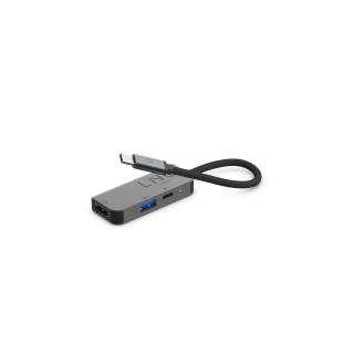 LINQ HUB USB-C ADAPTER 3IN1 USB-C (1X HDMI 2.0 4K/60HZ, 1X USB-A 3.2 GEN1, 1X USB-C PD 100W DO ZASILANIA),PLECIONY KABEL 12CM