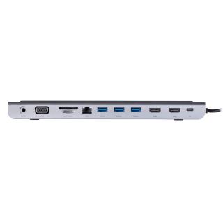 UNITEK HUB USB-C 11W1, USB-C, RJ45, MST, 100W PD