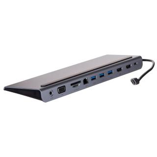 UNITEK HUB USB-C 11W1, USB-C, RJ45, MST, 100W PD