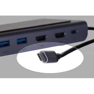 UNITEK HUB USB-C 11W1, USB-C, RJ45, MST, 100W PD