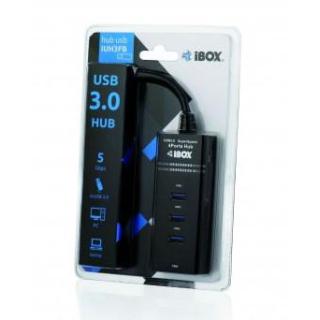 Hub IBOX USB 3.0 CZARNY 4-PORTY IUH3FB (4x USB 3.0 kolor czarny)