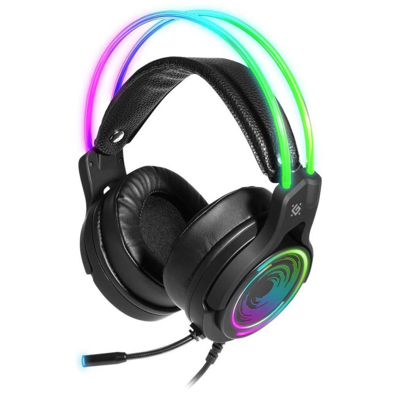 Słuchawki z mikrofonem Defender COSMO PRO 7.1 VIRTUAL SOUND podświetlane Gaming USB RGB + GRA