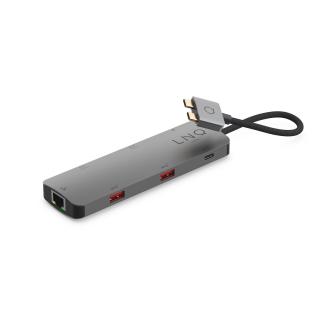 LINQ HUB USB-C 7IN2 D2 PRO MST USB-C MULTIPORT DO MACBOOK AIR/PRO HDMI 4K/60HZ,4K/30HZ, USB-C PD100W DO ZASILANIA,USB-C/A, RJ