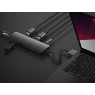 LINQ HUB USB-C 7IN2 D2 PRO MST USB-C MULTIPORT DO MACBOOK AIR/PRO HDMI 4K/60HZ,4K/30HZ, USB-C PD100W DO ZASILANIA,USB-C/A, RJ