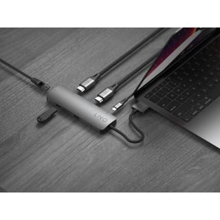 LINQ HUB USB-C 7IN2 D2 PRO MST USB-C MULTIPORT DO MACBOOK AIR/PRO HDMI 4K/60HZ,4K/30HZ, USB-C PD100W DO ZASILANIA,USB-C/A, RJ