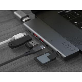 LINQ HUB USB-C 7IN2 PRO MACBOOK® TB MULTIPORT HDMI 4K/60HZ,USB-C THUNDERBOLT 4,USB-C PD100W DO ZASILANIA,USB-A, TF/MICROSD/SD