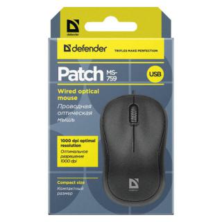 DEFENDER MYSZ PATCH MS-759 OPTICAL 1000DPI 3P CZARNA 52759