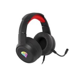 Słuchawki z mikrofonem Genesis Neon 200 RGB Gaming podświetlenie RGB czarno-czerwone