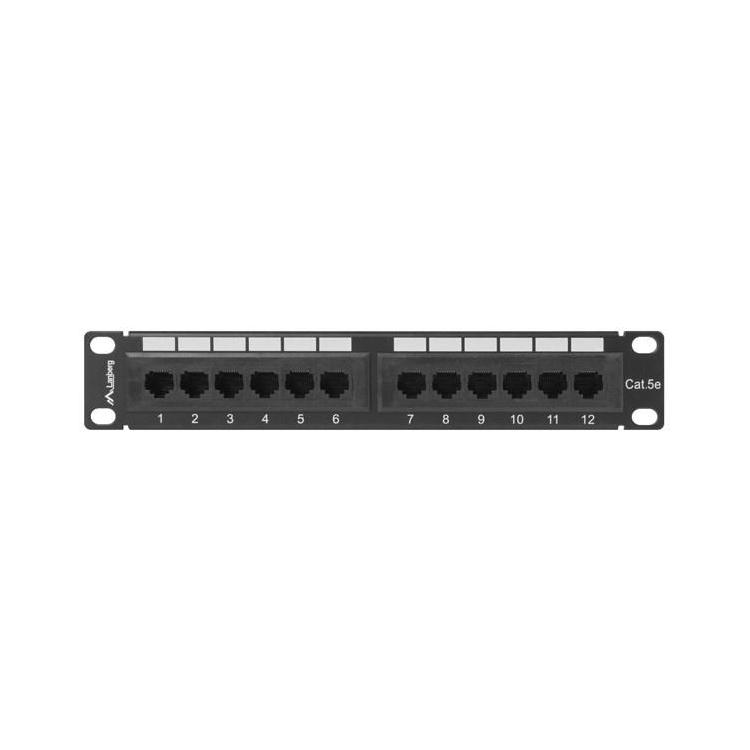 Patch panel Lanberg PPU5-9012-B (1U 10" kat. 5e UTP 12xRJ-45)