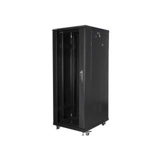 Szafa rack Lanberg FF01-6627-12B (27U 19'' 1390mm / 600mm / 600 mm stojąca Szklane 800 kg kolor czarny)