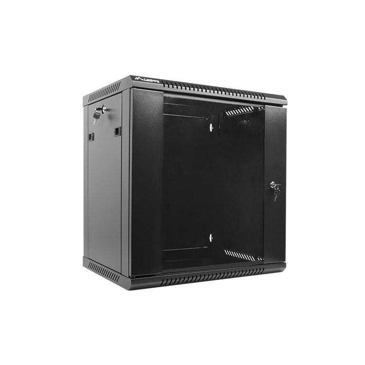 Szafa rack Lanberg WF01-6412-10B (12U 635mm / 600mm / 450 mm wisząca Szklane 19'' kolor czarny)