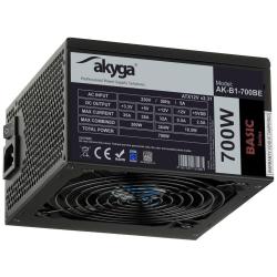 Zasilacz ATX 700W Akyga AK-B1-700BE BLACK EDITION P4+4...