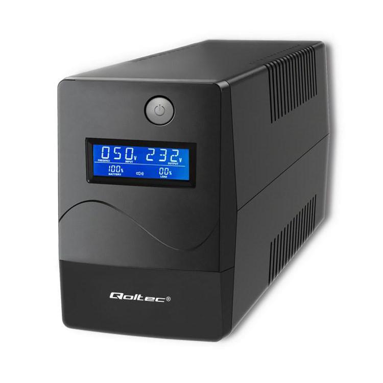 QOLTEC ZASILACZ AWARYJNY UPS 650VA | 360W | LCD | USB | RJ45