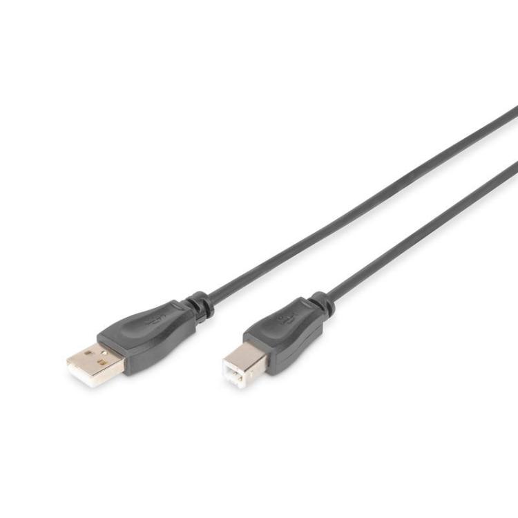 Kabel połączeniowy USB 2.0 HighSpeed Typ USB A/USB B M/M 1,8m Czarny