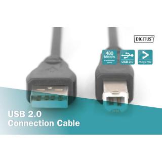 Kabel połączeniowy USB 2.0 HighSpeed Typ USB A/USB B M/M 1,8m Czarny