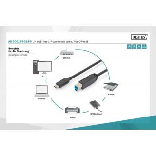 Kabel połączeniowy USB 3.0 SuperSpeed 5Gbps Typ USB C/B M/M Power Delivery czarny 1.8m