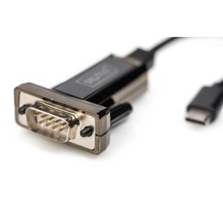 Kabel Adapter USB 2.0 HighSpeed Typ USB C/RS232 M/Ż czarny 1m