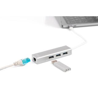 HUB/Koncentrator 3-portowy USB Typ C, 3x USB A HighSpeed...