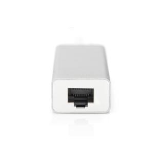 HUB/Koncentrator 3-portowy USB Typ C, 3x USB A HighSpeed z Gigabit LAN adapter, aluminium