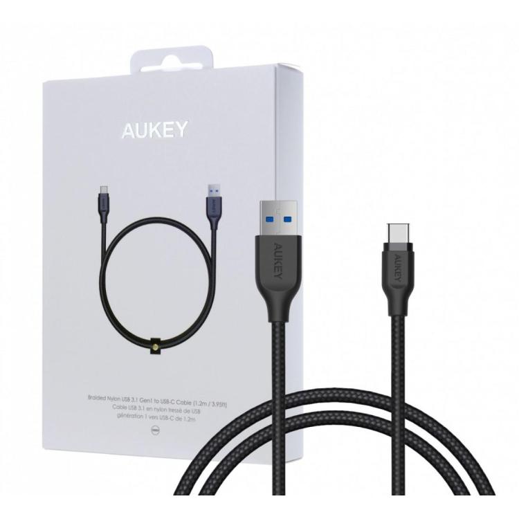 CB-AC1 nylonowy kabel Quick Charge USB C-USB 3.1 | FCP | AFC | 1.2m | 5 Gbps | 3A | 60W PD | 20V