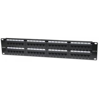 Patch panel 19 cali 48 porty UTP kat.6 2U czarny