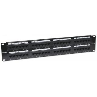 Patch panel 19 cali 48 porty UTP kat.6 2U czarny