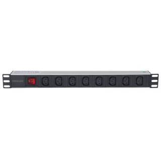 Listwa zasilająca rack 19 1U 110V-250V/10A 8 gniazd C13 kabel 2m