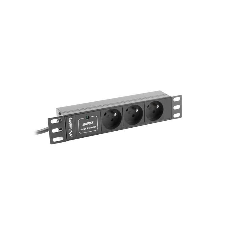 Listwa zasilająca Rack PDU 10 cali 1U 3x 230V PL 2m 10A czarna C14