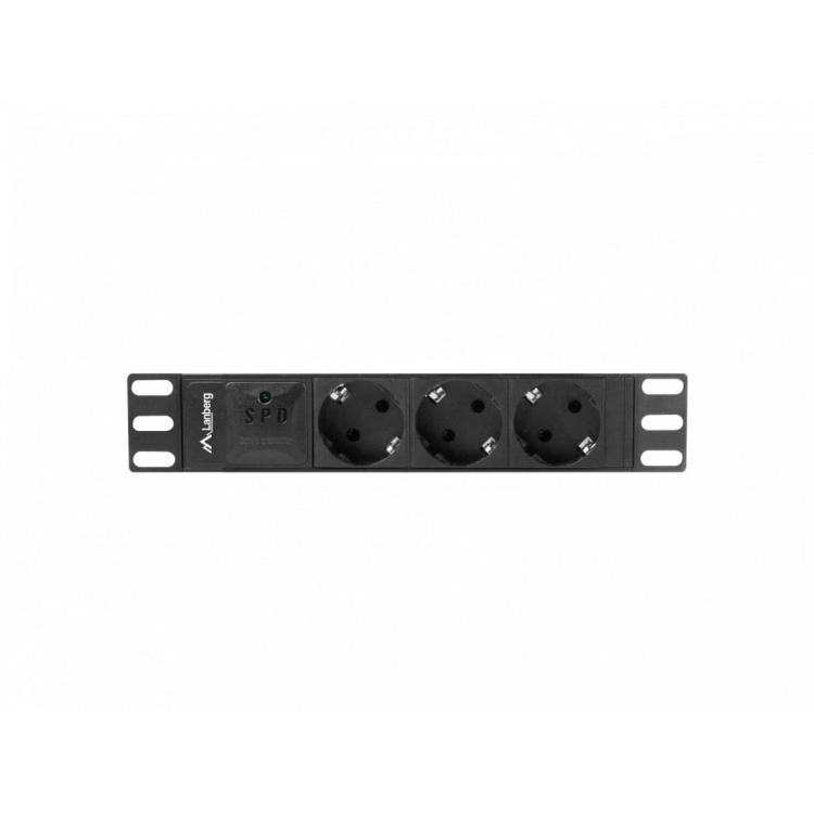 Listwa zasilająca Rack PDU 10 cali 1U 3x Schuko 2m 16A czarna