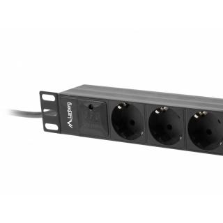 Listwa zasilająca Rack PDU 10 cali 1U 3x Schuko 2m 16A czarna