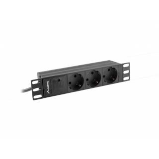 Listwa zasilająca Rack PDU 10 cali 1U 3x Schuko 2m 10A...