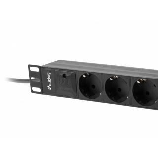 Listwa zasilająca Rack PDU 10 cali 1U 3x Schuko 2m 10A czarna C14