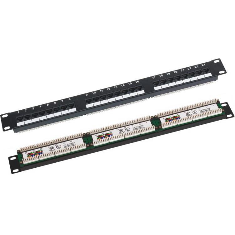 Patchpanel UTP kat.6 19 cali 1U 24xRJ45 LSA