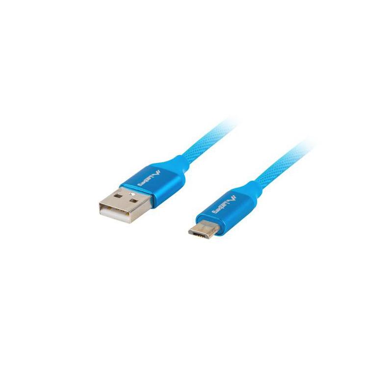 Kabel Premium USB micro BM - AM 2.0 0.5m niebieski QC 3.0