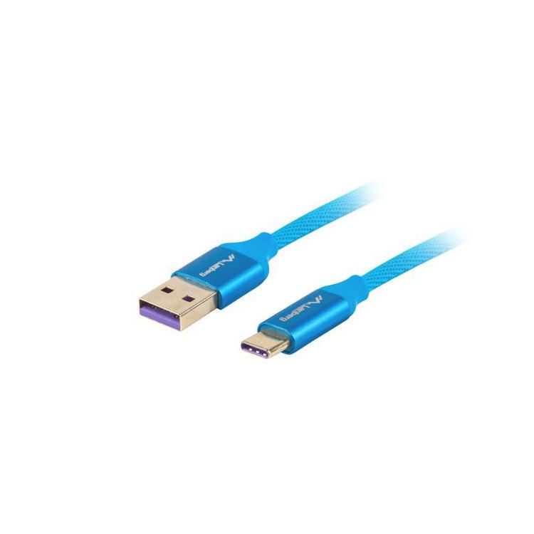 Kabel Premium USB CM - AM 2.0 1m niebieski 5A, pełna miedź