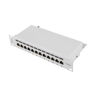 Patch Panel 12 Port 1U 10 cali kategoria 5e ekranowany szary