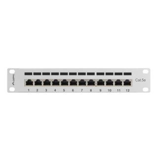 Patch Panel 12 Port 1U 10 cali kategoria 5e ekranowany szary