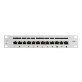 Patch Panel 12 Port 1U 10 cali kategoria 6 ekranowany szary