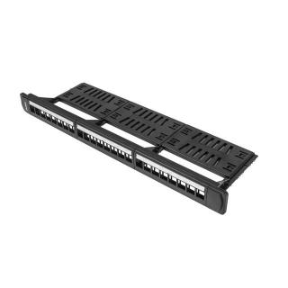 Patch panel pusty 24 porty 1U 19 cali czarny z...