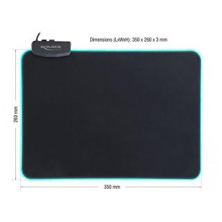 Podkładka pod mysz RGB podświetlana czarna 350 x 260 mm