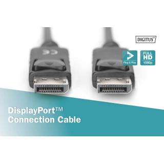 Kabel połączeniowy DisplayPort z zatrzaskami 1080p 60Hz FHD Typ DP/DP M/M czarny 1m