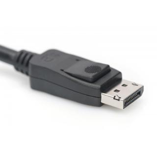 Kabel połączeniowy DisplayPort z zatrzaskami 8K 30Hz UHD Typ DP/DP M/M 1m Czarny